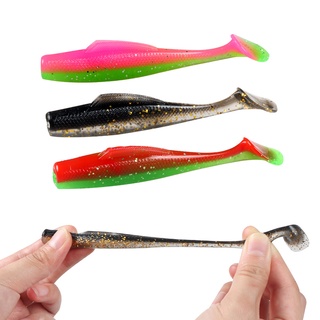 6pcs/lot T-tail Worm Bait Sea Fishing Silicone Soft Lure 1.6g/5.5cm Artificial Wobbler Maggot Soft Bait For River Lake