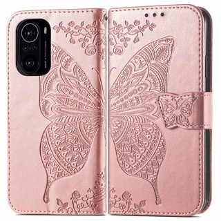 เคสโทรศัพท์มือถือ แบบฝาพับ ลายผีเสื้อ พร้อมช่องใส่บัตร สําหรับ Xiaomi Redmi Note 11 Case 10C 11 T 12 X 11Lite NE Mi 11 Lite 11s 11T Pro 5G