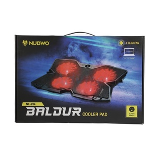 สินค้าใหม่ พัดลมรองโน้ตบุ๊ค Cooler Pad (4 Fan) "NUBWO" NF234 BALDUR Black(USB / 4 Fan) ประกันสินค้า 1ปี