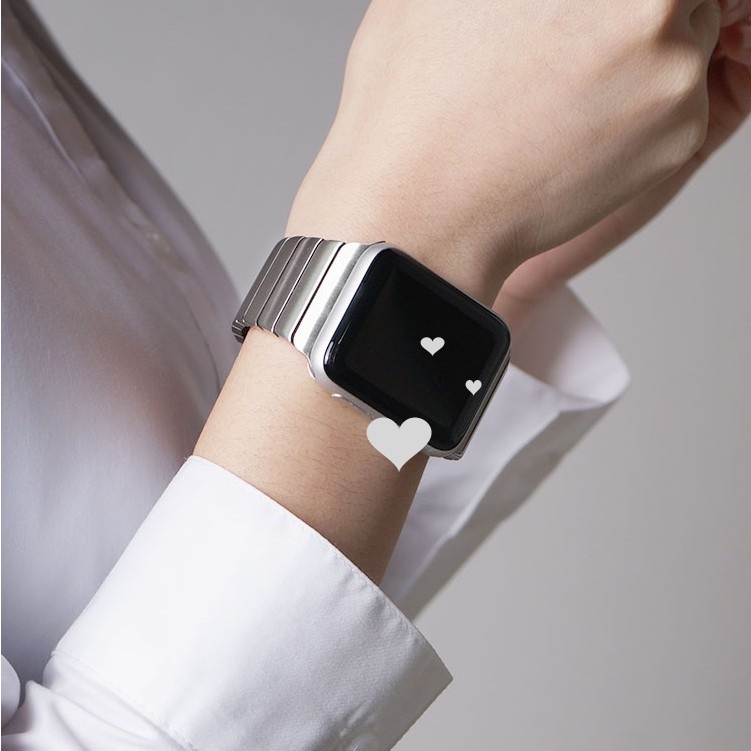 สายนาฬิกาหรูสไตล์เรียบง่ายสายสแตนเลสสำหรับ For Iwatch Series 10/9/8/ultra/7/6/4/3/2/1/SE หัวเข็มขัดผีเสื้อสายโลหะเข้ากันได้กับ iWatch Band ขนาด 38/40/41 มม. 42/44/45/46/49 มม.