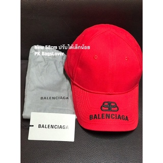 หมวก Cap สีแดง Balenciaga 58cm ไซส์ L ปรับขนาดได้เล็กน้อย