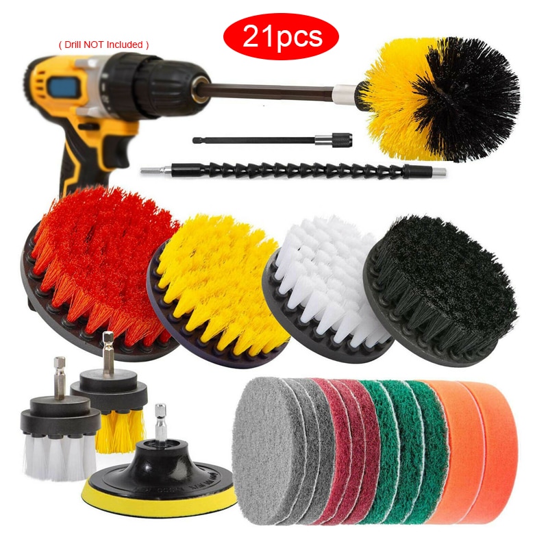 Car Drill Brushes Set Scrubber Cleaning Kit Car Wash Brush Cleaning