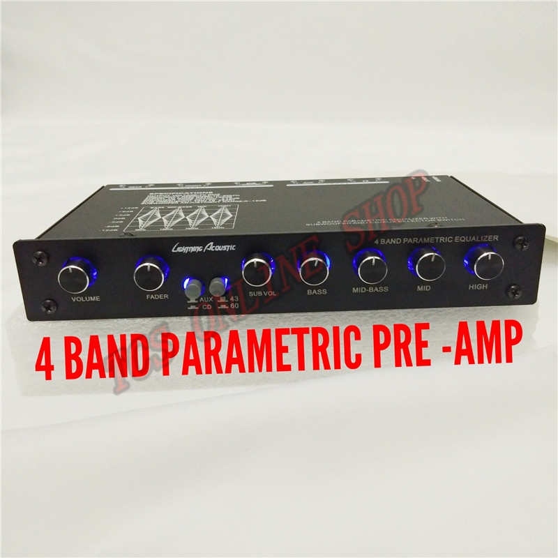 LIGHTNING ACOUSTIC เครื่องเสียงรถยนต์ 4 Band Pre Amp Parametric Equalizer