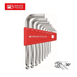 PB Swiss tools ประแจหกเหลี่ยมหัวบอล สั้น 1.5-10 MM. รุ่น PB 212 H-10 (9 ตัว/ชุด)