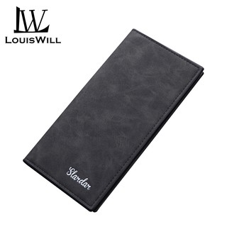 LouisWill Men Long Wallet PU Leather Slim Wallet Long Clutch Leather Wallet Long Business Male Wallet Coin Purse Men Purse Pouch with Card Holder for Men