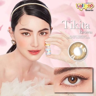 Tikita Brown สีน้ำตาล Contact lens คอนแทคเลนส์ Lollipop สายตาสั้น ค่าสายตา แฟชั่น มินิ โทนฝรั่ง สายตา