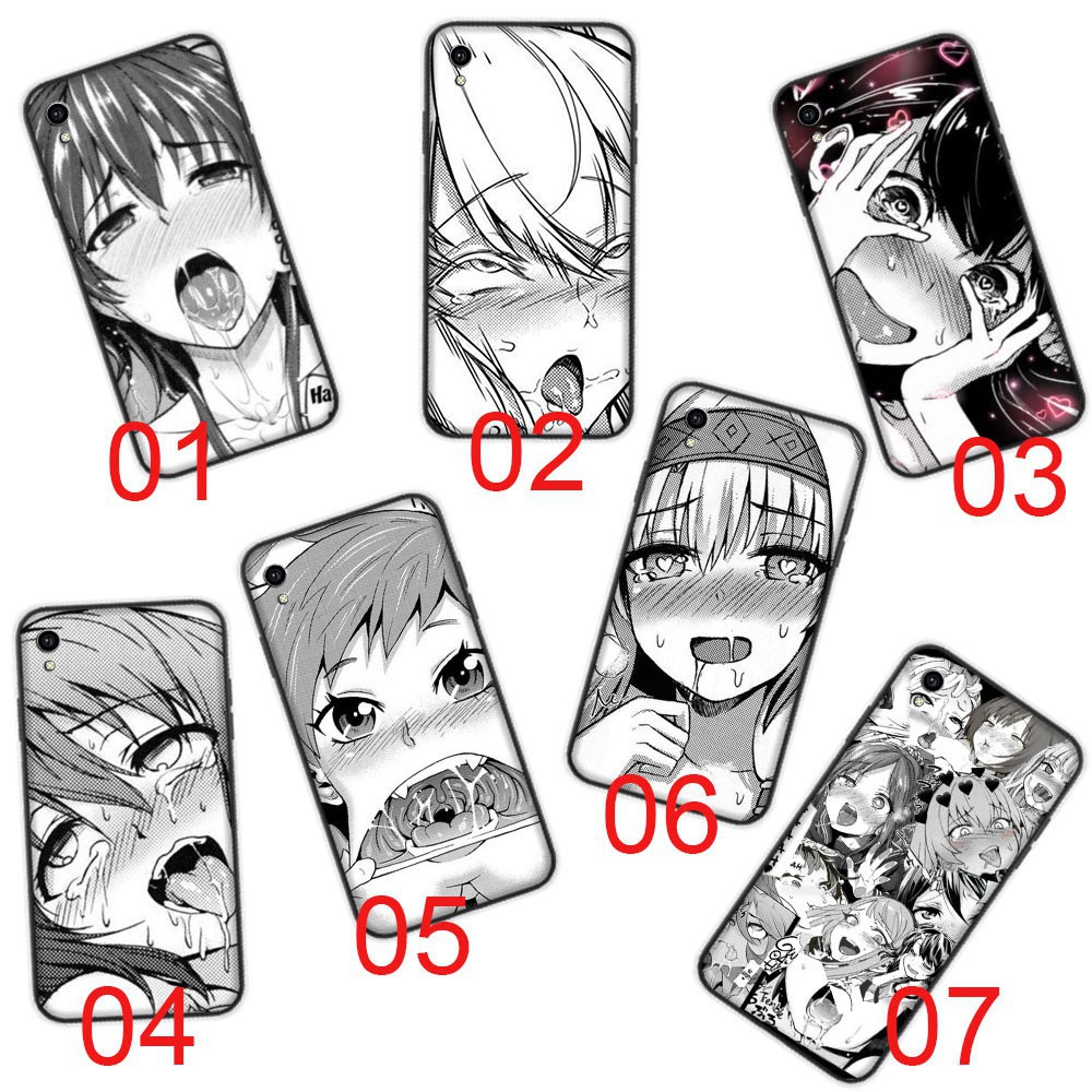 Ahegao เคสโทรศัพท์มือถือลายใบหน้าสีดําสําหรับ Vivo Y11 Y11S Y12 Y15 Y17 Y91 Y91I Y91C Y93 Y95