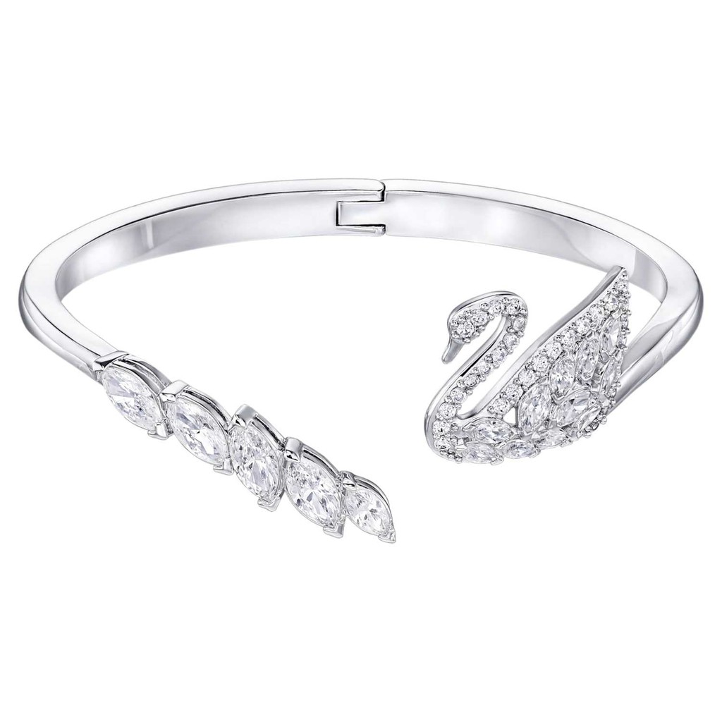 กำไลหงส์ สร้อยข้อมือหงส์ สร้อยแขนหงส์ swarovski แท้ 100% Swan Lake Bangle White, Rhodium plated