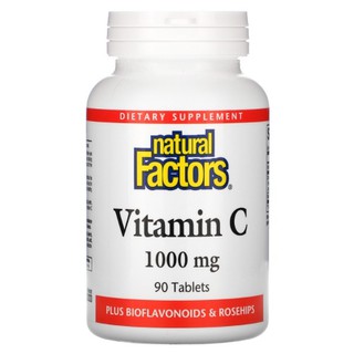 วิตามินซี 1000มก. Natural Factors, Vitamin C, Plus Bioflavonoids &amp; Rosehips, 1,000 mg, 90 Tablets