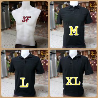 เสื้อปก สีดำ M L XL XxL XxxL ทรงมาตรฐาน