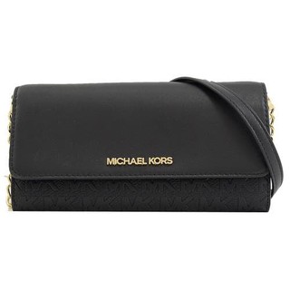 🍭[Michael Kors] JET SET ITEM Classic WOC Long Clip Clutch Crossbody(Black) กระเป๋าสตางค์