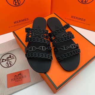 รองเท้าแตะ hermes รุ่น5สายสีดำ