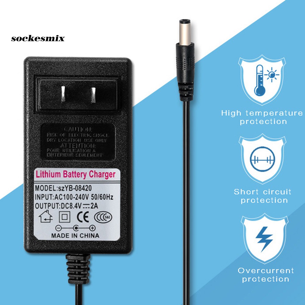 SOC_21V/1A 8.4V/2A 12.6V/2A 16.8V/1A อะแดปเตอร์แหล่งจ่ายไฟแบตเตอรี่ลิเธียม Charger