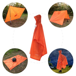 TOMSHOO เสื้อกันฝนน้ำหนักเบาสำหรับเดินป่าขี่จักรยาน Hiking Cycling Rain Cover Poncho Rain Coat Outdoor Camping Tent