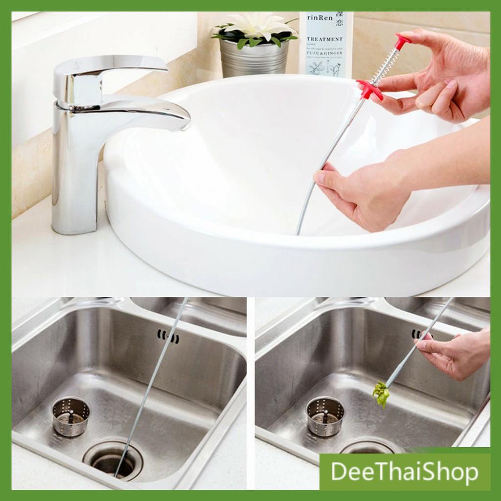 DeeThai งูเหล็กทะลวงท่อตัน แก้ท่อตัน สปริงทะลวงท่อตัน งูเหล็ก (ยาว60