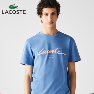 เสื้อยืดแขนสั้นลําลอง พิมพ์ลายโลโก้ Lacostes ขนาดใหญ่ แบบเรียบง่าย แฟชั่นคู่รัก สําหรับผู้ชาย และผู้หญิง ไซซ์ S - 5X