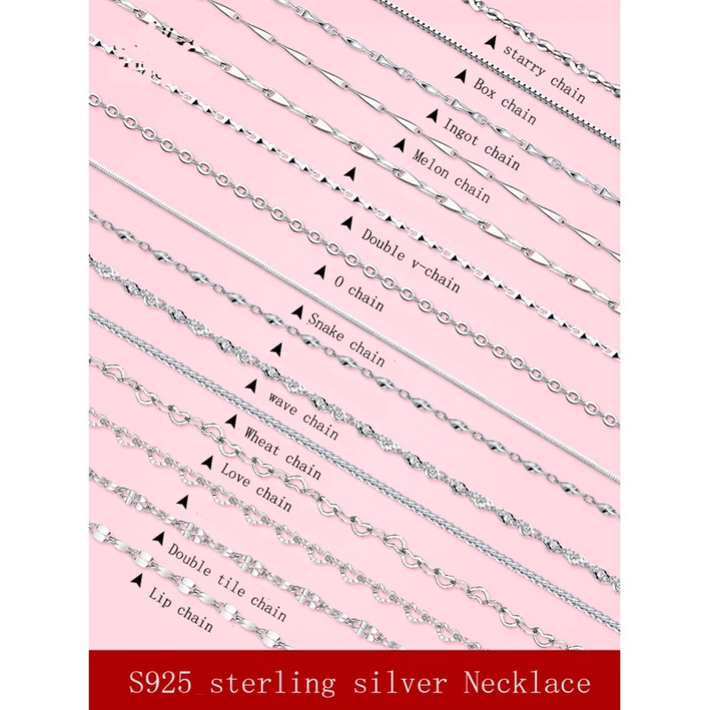 S925 สร้อยคอเงิน 40-60 ซม.แฟชั่นเครื่องประดับออกแบบที่แตกต่างกัน 11 รูปแบบแฟชั่นผู้หญิงสร้อยคอสร้อยคอ