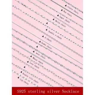 S925 สร้อยคอเงิน 40-60 ซม.แฟชั่นเครื่องประดับออกแบบที่แตกต่างกัน 11 รูปแบบแฟชั่นผู้หญิงสร้อยคอสร้อยคอ