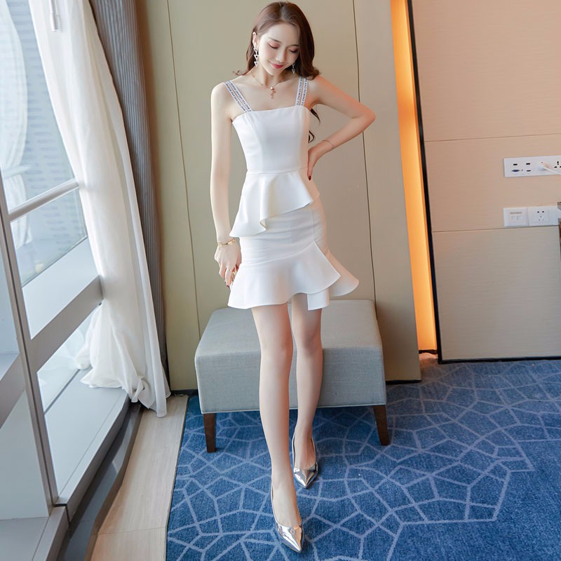 พร้อมส่ง dress 2019 ชุดเดรสสั้นแบบคล้องคอเซ็กซี่สําหรับผู้หญิง