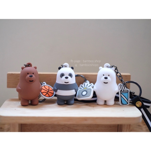 พวงกุญแจ we bare bear พร้อมสายคล้อง