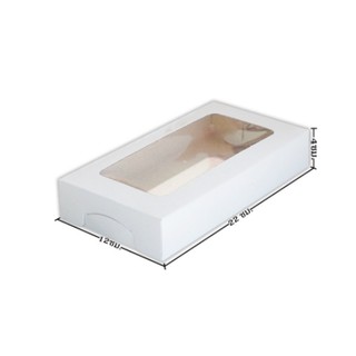 กล่องสี่เหลี่ยมผืนผ้า ไซส์ M ขนาด 22x12x4 ซม. (10 ใบ) INH109