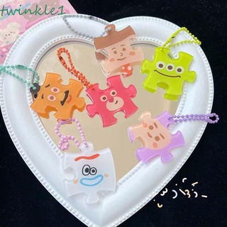 Twinkle1 พวงกุญแจ จี้ตุ๊กตาฟิกเกอร์ตัวต่อ รูปคู่รักน่ารัก แฟชั่น สําหรับกระเป๋านักเรียน กระเป๋า