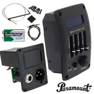 Paramount EX-4 ปิ๊กอัพกีตาร์โปร่ง แบบติดข้าง EQ 4 แบนด์ มีจูนเนอร์ในตัว รองรับหัวเสียบ XLR + พร้อมอุปกรณ์ติดตั้งครบ