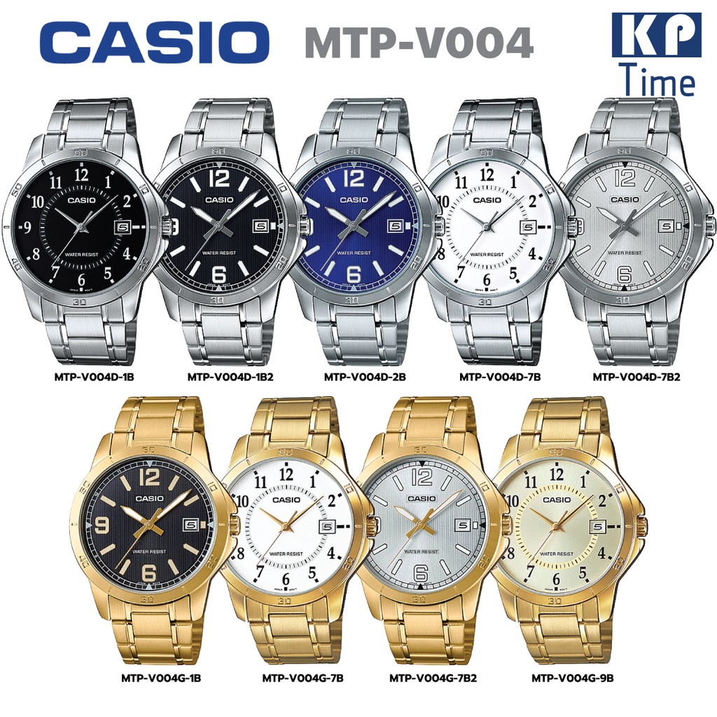 Casio นาฬิกาข้อมือผู้ชาย สายสแตนเลส รุ่น MTP-V004 ของแท้ประกันศูนย์ CMG