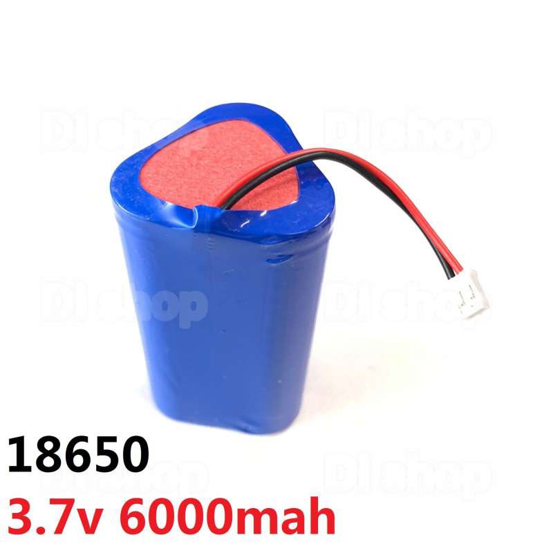 แบตเตอรี่ 18650 3ก้อน 3.7v 6000mah พร้อมแผ่นป้องกัน สายไฟหัวโมเลค2พิน