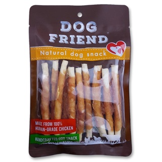 DOG FRIEND ด็อกเฟรนด์ อกไก่พันครั้นชี่สติ๊ก ขนมขบเคี้ยว สำหรับสุนัข 10 ชิ้น