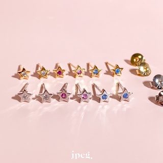 stella gem earring (brass)