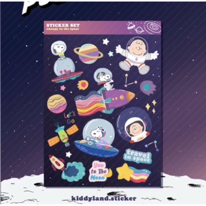 SNOOPY SPACE STICKER A6 (ธีมอวกาศสุดน่ารัก)