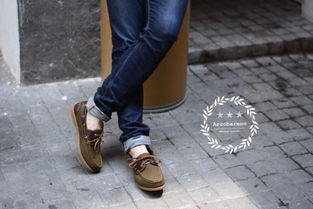 825 Arcobareno​ Boat Shoes​ Khaki+Caramel