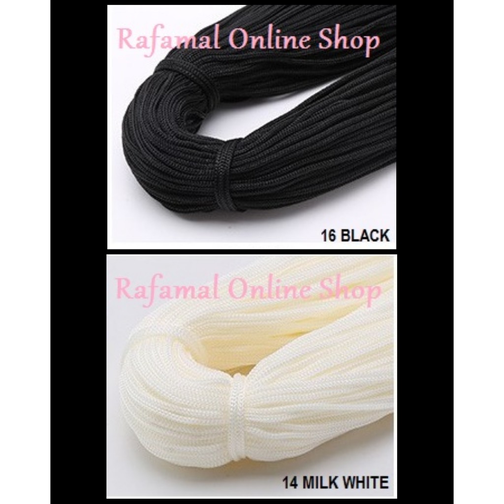 BENANG TALI PP 3 MM {200 GRAM} (COLOUR OPTION : BLACK & WHITE) BENANG KAIT CROCHET