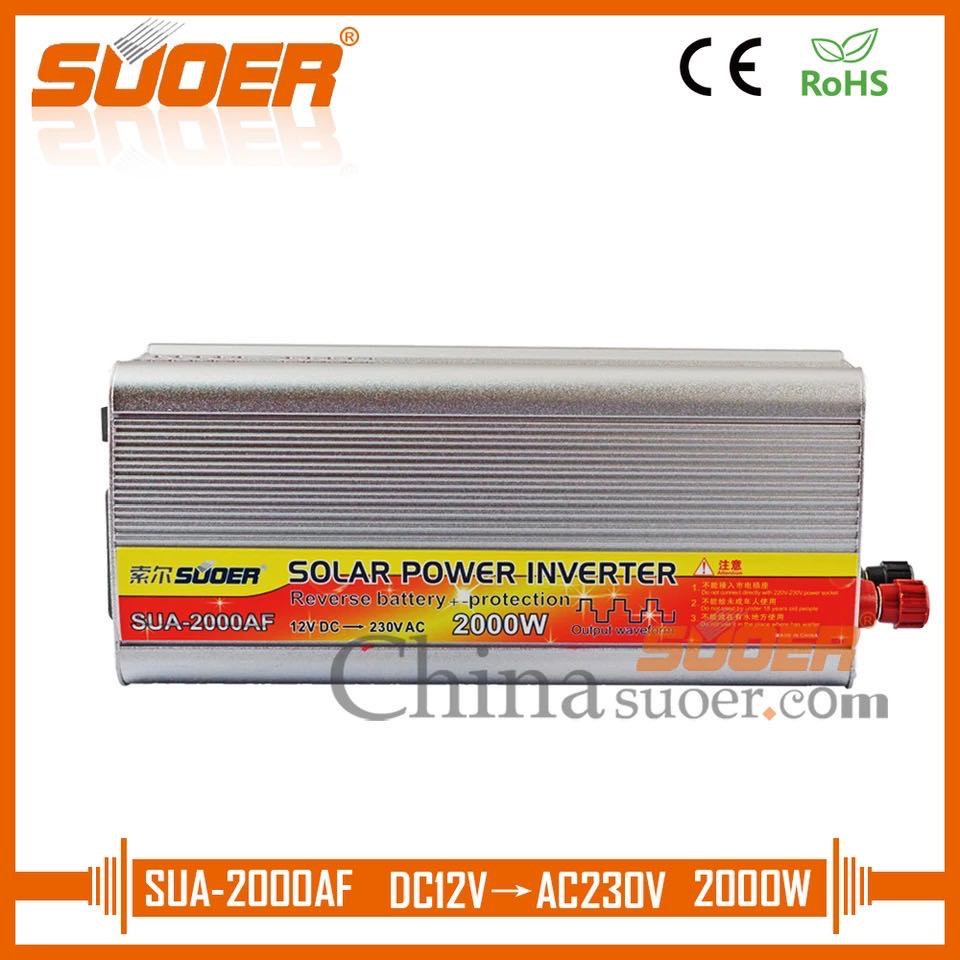 โปรโมชั่นสุดคุ้ม โค้งสุดท้าย Suoer Modified Sine WAVE INVERTER Power INVERTER 2000W 12V 220V AC DC อินเวอร์เตอร์ Anti- ย้อนกลับ (SUA-2000AF) จัดส่งพรุ่งนี้
