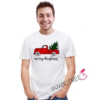 เสื้อยืดผ้าฝ้าย เสื้อยืดคริสต์มาสJambutree Funny Merry Christmas Party Celebration Christmas Tree Fashion Unisex Graphic