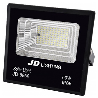 JD โคมไฟสปอร์ตไลท์โซลาร์เซลล์ 60W พร้อมรีโมท รุ่น JD-8860-3000K แสงวอร์มไวท์