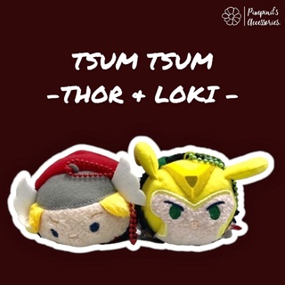 🇹🇭 พร้อมส่ง : ตุ๊กตาพวงกุญแจซูมซูมลายเทพเจ้าธอร์และโลกิ | Thor &amp; Logi Tsum Tsum Keychain.