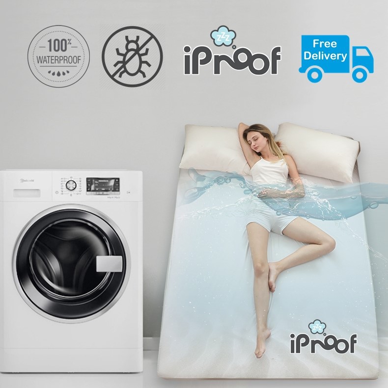 iProof ผ้าปูที่นอนกันน้ำ กันไรฝุ่น สีเหลืองครีม (Cream) - รูปที่ 4