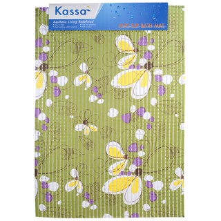 พรมลูกฟูก BLOOMING V7412E 65*45 ซม.  ลายดอกไม้ สีเขียว KASSA พรมเช็ดเท้า Corrugated carpet BLOOMING V7412E 65*45 cm. Gre