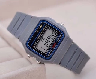 นาฬิกาเด็กนาฬิกาsportwatch รุ่นF91นาฬิกาสายยาง🚀 ส่งด่วน