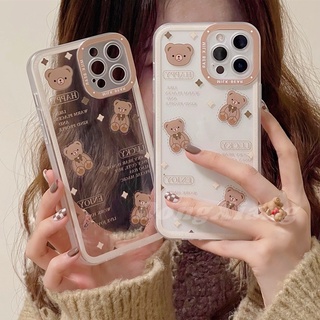 เคสโทรศัพท์มือถือแบบนิ่ม TPU ใส กันรอยกล้อง ลายการ์ตูนหมีแองเจิลอาย น่ารัก DGX สําหรับ Samsung A13 A03S A02S A12 A32 A52 A22 4G A10 A10S A20S A51 J7 Pro M12