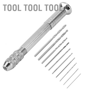 Mini Precision Tangan Gerudi 10Pcs Bit untuk Membuat Barang Hand Drill Kemas Tergantung