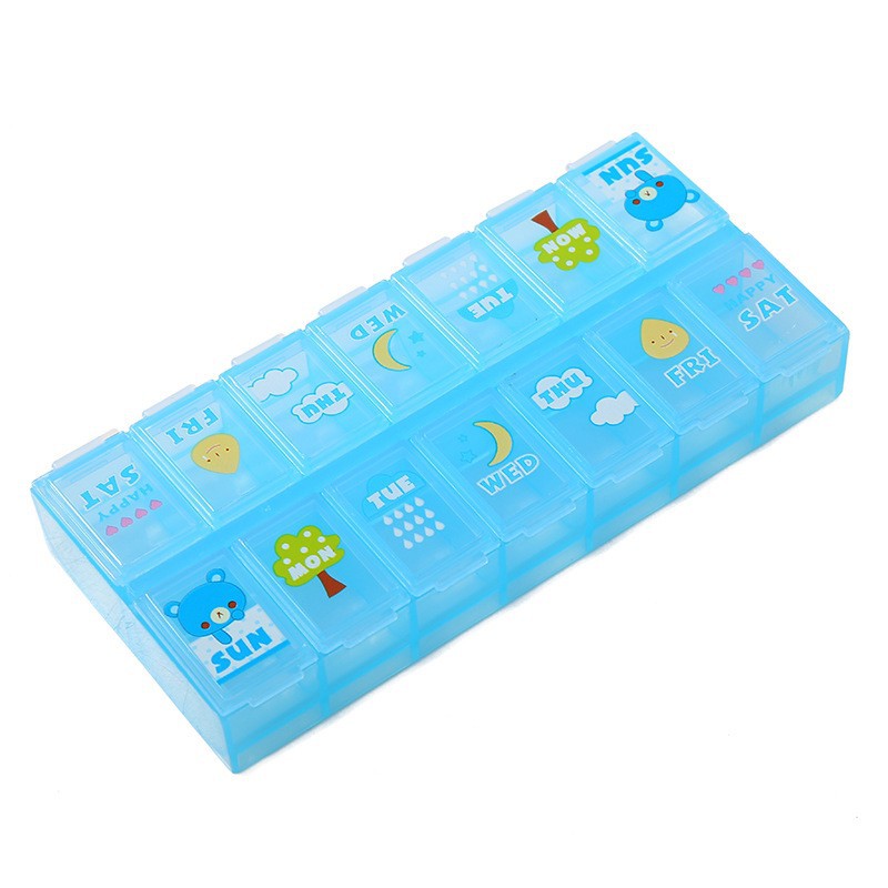 กล่องใส่ยา กล่องยาแบบพกพา ตลับยาแบบพกพา กล่องวิตามิน กล่องใส่ของ ที่ใส่ยา ที่เก็บยา แบบ 7 วัน 14 ช่อง YG254548 - รูปที่ 4