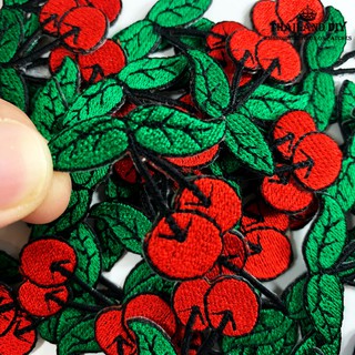 [ ตัวรีดติดเสื้อ ลาย เชอร์รี ผลไม้ size จิ๋วmini ] Cherry Fruit Patch งานปัก DIY ตัวรีด อาร์ม ติดเสื้อ กางเกง หมวก ยีนส์