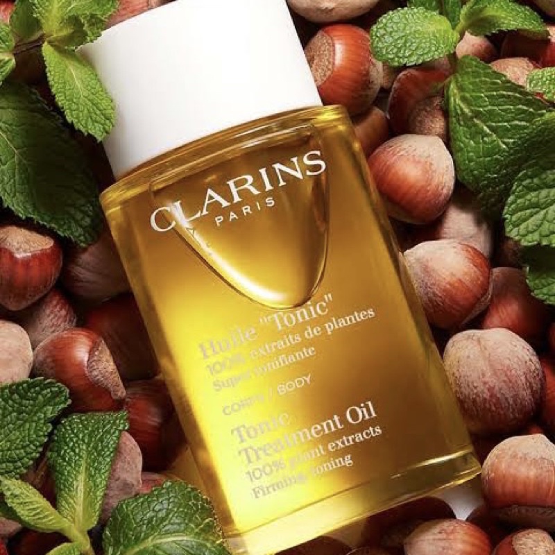 [พร้อมส่ง] (ใช้ไปแล้วบางส่วน) CLARINS Huile Tonic Body Treatment Oil 100 ml. น่ำมันบำรุงผิวแตกลายเมื
