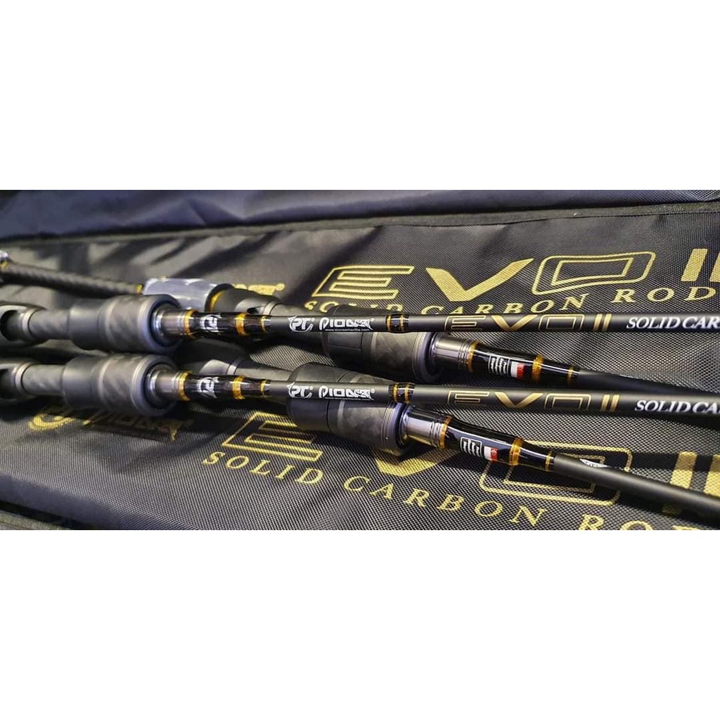 คันเบ็ดตกปลา คันPioneer EVO ll  SOLID CABON ท่อนเดียว 6.6 ฟุต เวท 2-8 lb มีทั้งเบท และสปินนิ่ง Pione