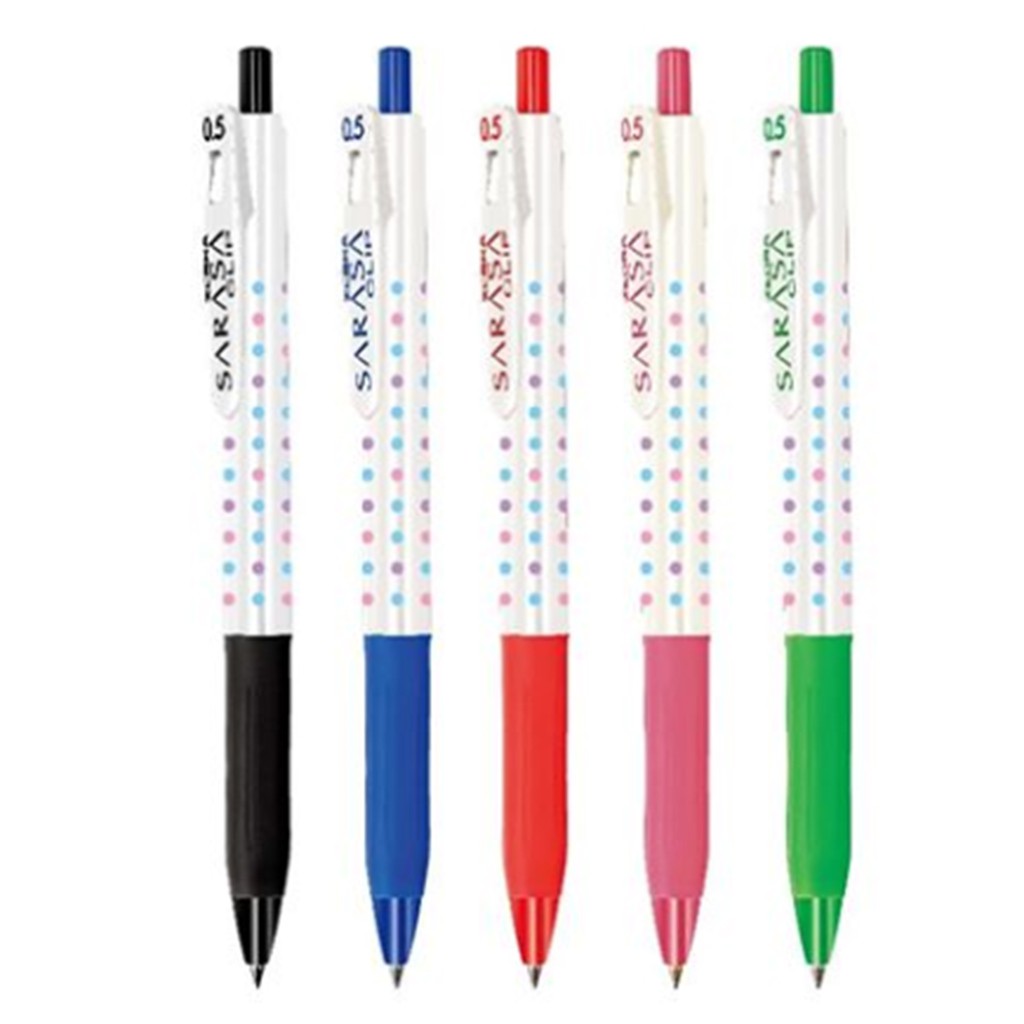 ZEBRA ปากกาเจล Sarasa Colorful Dots ขนาด 0.5 มม มีให้เลือก 5 สี 5 ด้าม