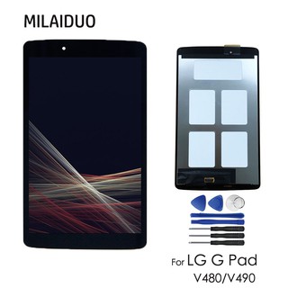 For LG G Pad V480 V490 LCD Display Matrix Touch Screen Digitizer Panel Sensor Glass Tablet Assembly Replacement Black