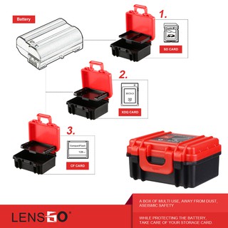 กล่องใส่การ์ด LENSGO D800 MINI BATTERY 2SD CASE